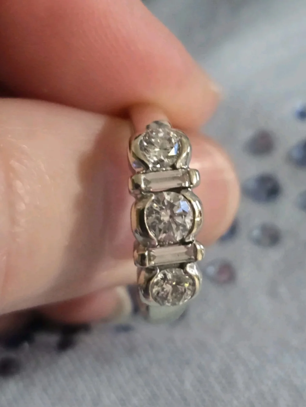 Gorgeous 14k Estate Designer White Gold Vintage Diamond Ring Size 6
